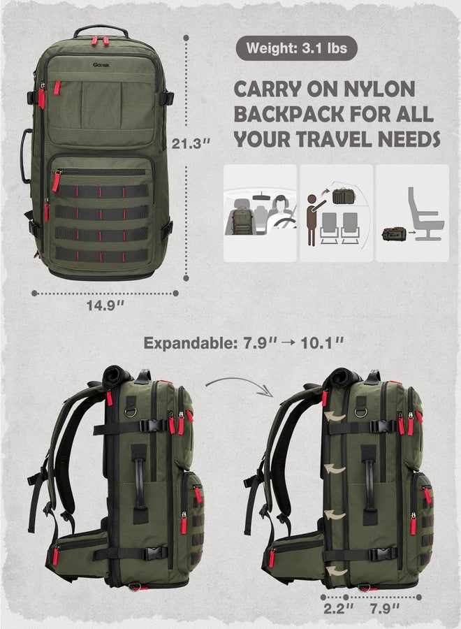 Gonex Travel Backpack Large Nylon 3 in 1 Duffle Bag Vintage Backpack with Convertible Shoulder, Army Green, 3 in 1 Backpack - Image 2