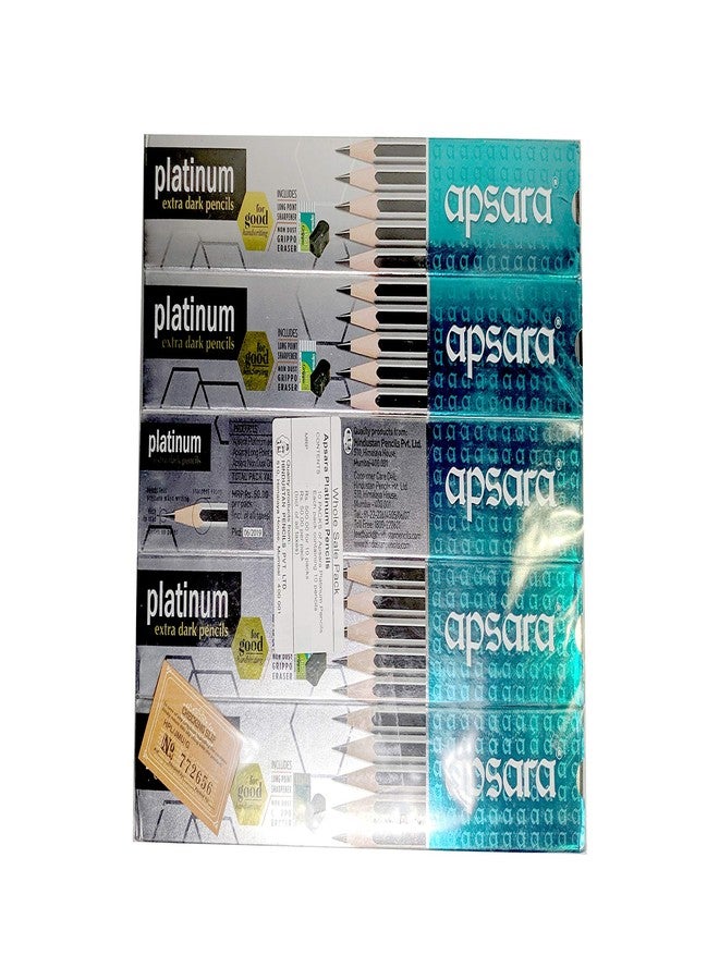 Apsara Platinum Extra Dark Pencils Pack of - 5 - Image 2