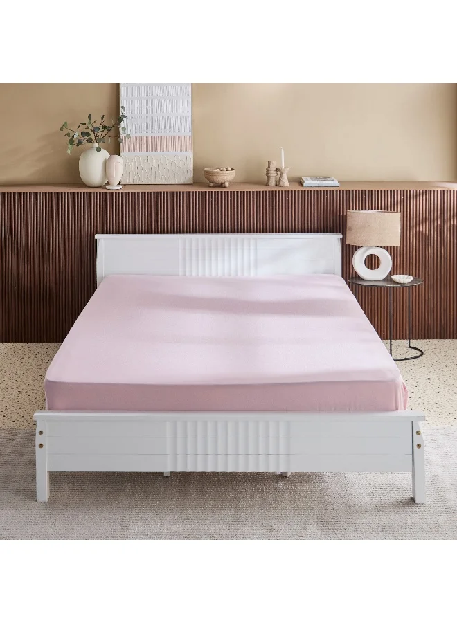 هوم بوكس شرشف سرير مزدوج من المايكروفايبر بلون سادة - + سم