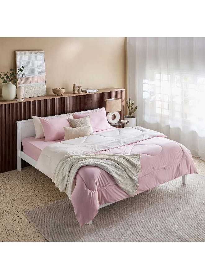 هوم بوكس شرشف سرير مزدوج من المايكروفايبر بلون سادة - + سم