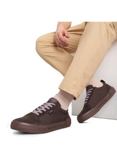 Exceed Ext Light Skate Brown Sneakers – Durable Vulcanized Sole, Genuine Leather Reinforcement, Breathable Canvas, Cushioned Insole