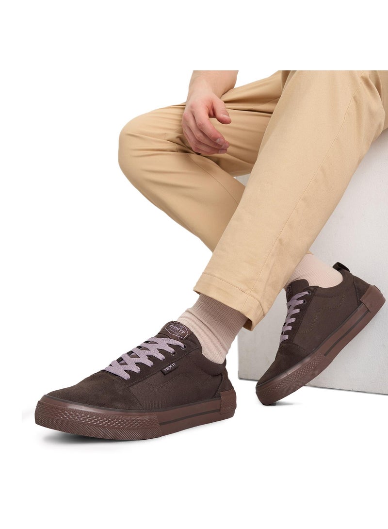 Termit Exceed Ext Light Skate Brown Sneakers – Durable Vulcanized Sole, Genuine Leather Reinforcement, Breathable Canvas, Cushioned Insole - Image 2