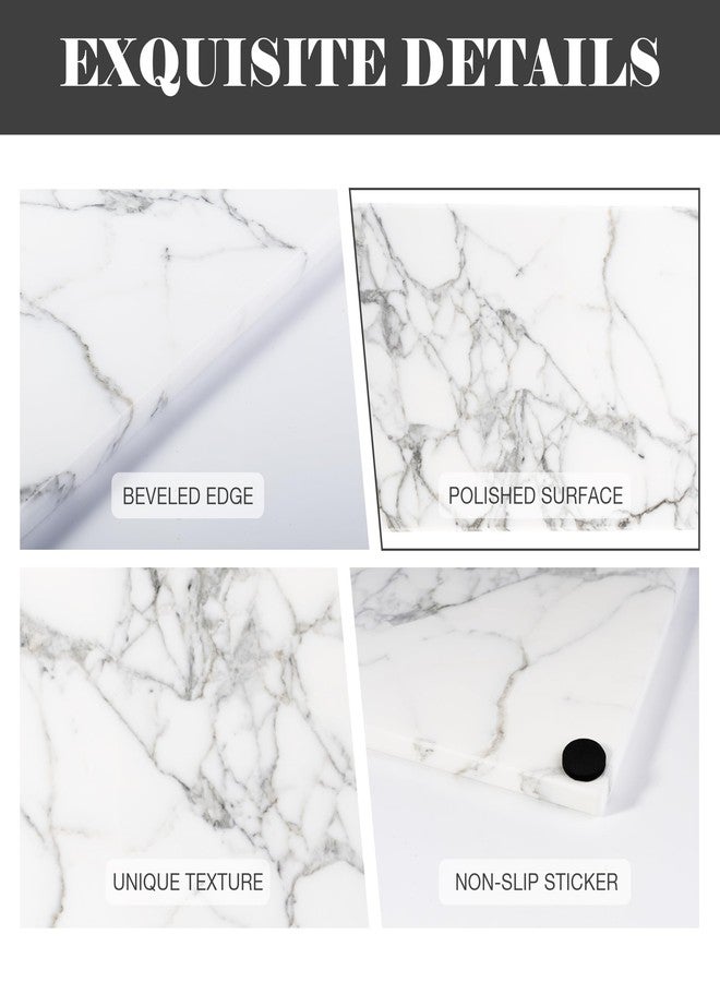 BCS Natural Marble Board for Kitchen - 10" x 8" Stone Slab, Marble Cheese Pastry Board for Counter, Bathroom Trays, Serving Tray Jewelry Candle Plate (Arabescato) - Image 3