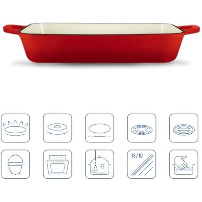 GRAND FEU Cast Iron Baking Dish Red - Image 2