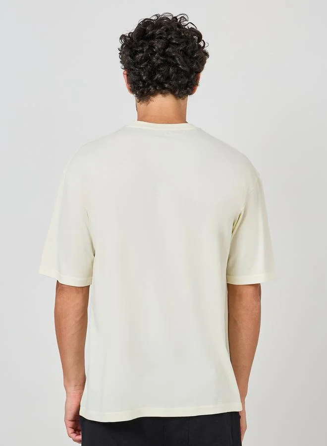 ستايلي Chest Minimal Print Oversized Cotton Rich T-Shirt