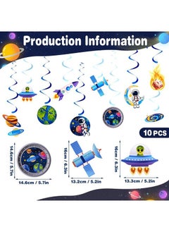 Easy Joy 10 Pcs Space Galaxy Decorations Space Themed Party Supplies Solar System Outer Space Galaxy Party Party Decorations Space Themed Party Favors Room Decor Space Room Decor  - Image 3