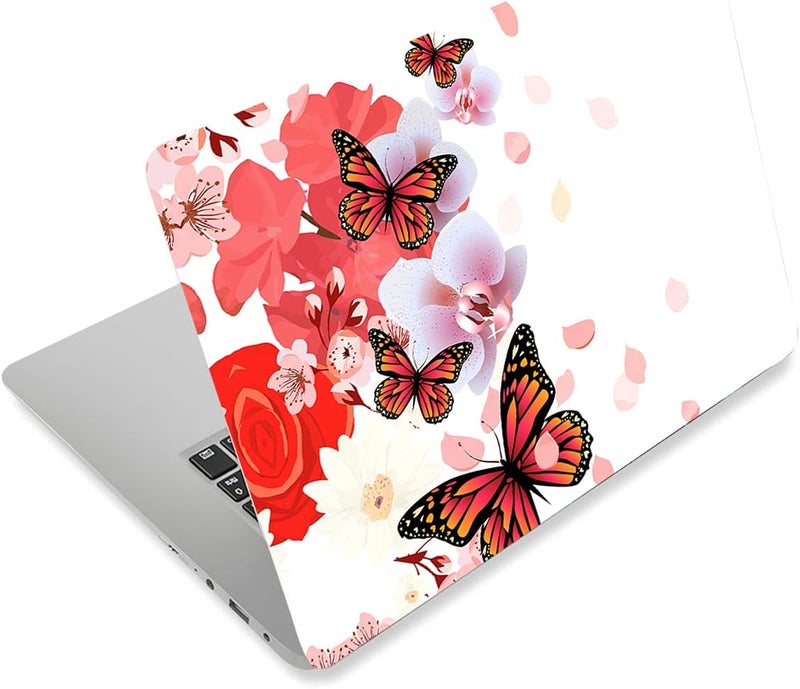 Laptop Skin Sticker Decal,12" 13" 13.3" 14" 15" 15.4" 15.6 inch Laptop Skin Sticker Cover Art Decal Protector Notebook PC (Butterflies & Flowers)