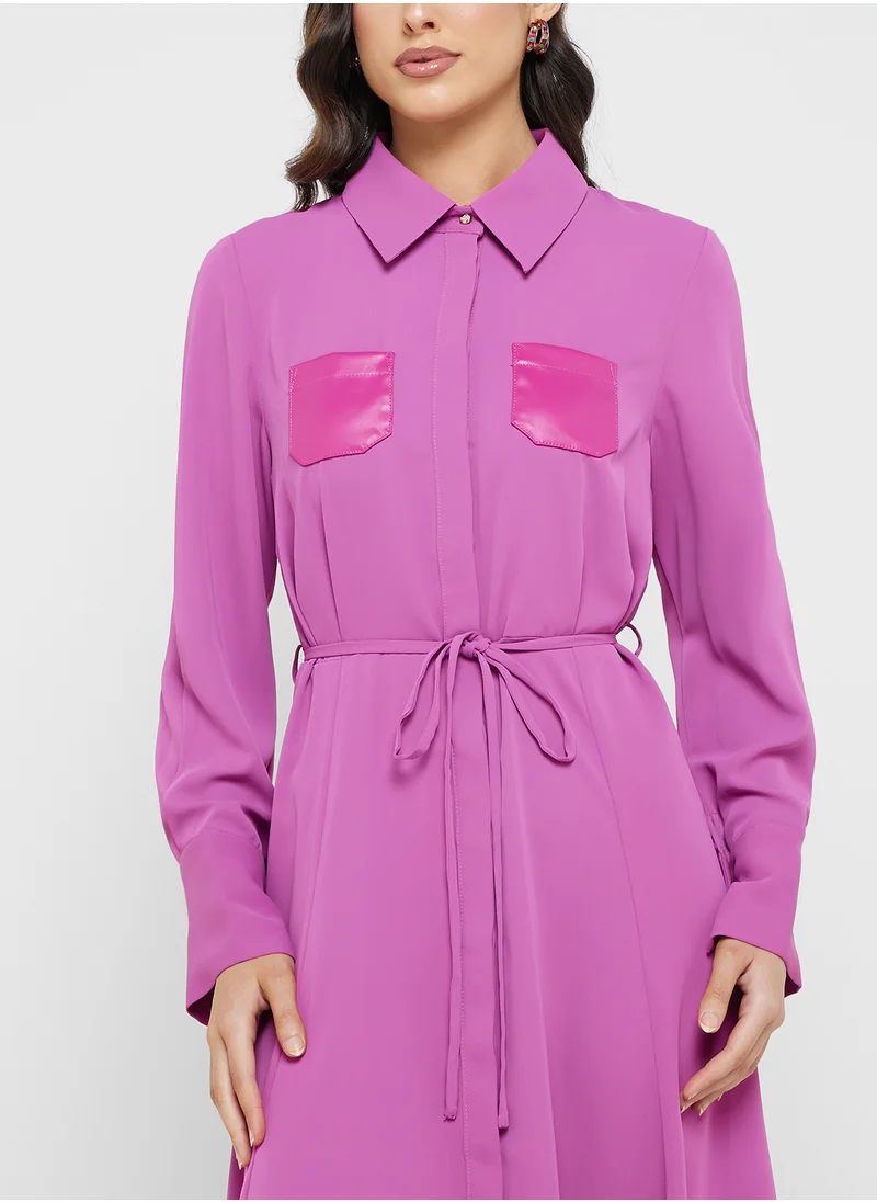 Jovonna London Collared neck Tie Detailed Dress