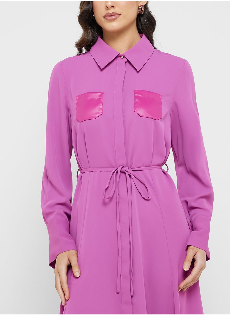 Jovonna London - Collared neck Tie Detailed Dress - Image 1