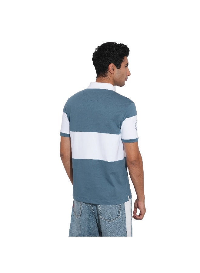 Being Human Mens Blue Polo Collar Short Sleeve Polo T-Shirt - Image 3