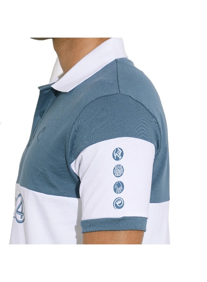 Being Human Mens Blue Polo Collar Short Sleeve Polo T-Shirt - Image 5