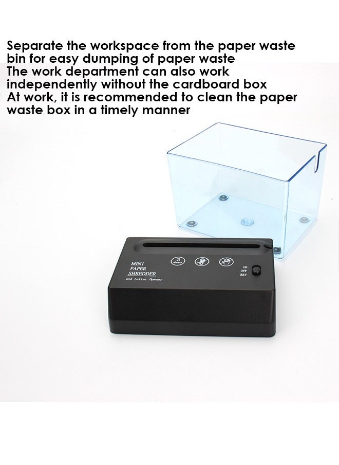 Generic - Mini Portable Shredder Cutter Strip Machine,Mini USB Paper Shredder for A6  with Letter Opener Mail Envelop Cutter For Home Office USB Electric Powered - Image 1