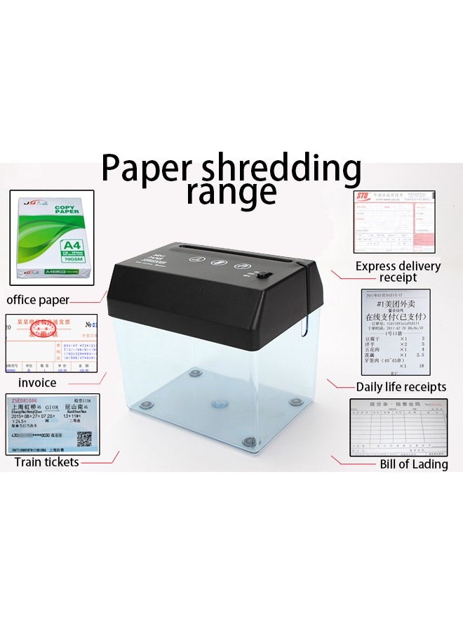 Generic - Mini Portable Shredder Cutter Strip Machine,Mini USB Paper Shredder for A6  with Letter Opener Mail Envelop Cutter For Home Office USB Electric Powered - Image 1