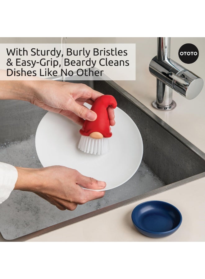 HOMESTAR Dwarf Beard Dish Scrubbing Brush , Whimsical Kitchen Scrubber and Vegetable Brush, Cleaning Tool, Cute Practical Gadget and Fun Gift Idea For Women , For Sink Pots and Pans Washing and Cleaning, Multicolour , 11*6.4*6 cm - Image 4