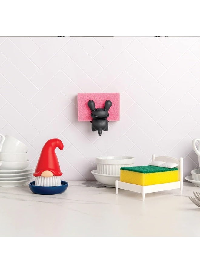 HOMESTAR Dwarf Beard Dish Scrubbing Brush , Whimsical Kitchen Scrubber and Vegetable Brush, Cleaning Tool, Cute Practical Gadget and Fun Gift Idea For Women , For Sink Pots and Pans Washing and Cleaning, Multicolour , 11*6.4*6 cm - Image 2