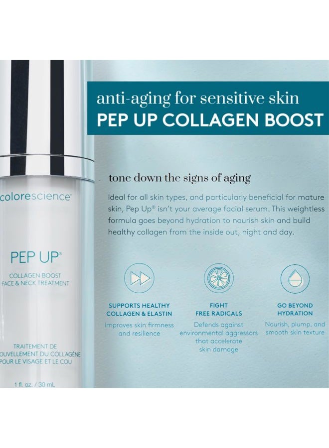 Colorescience Pep Up Collagen Renewal Face & Neck Treatment, Promotes Collagen and Elastin Production, 10 Peptides to Defend Against Signs of Aging - Image 3