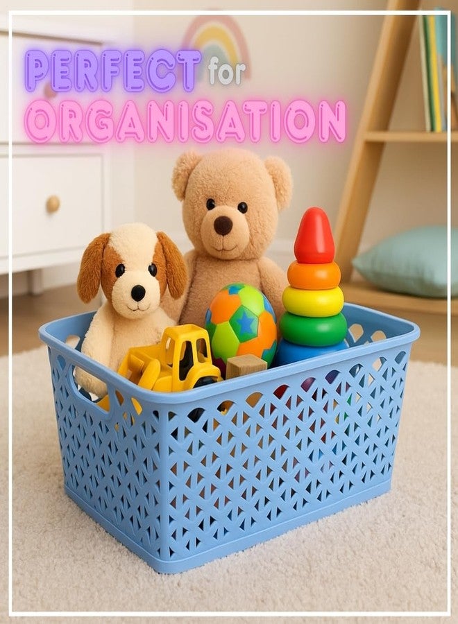 MORVI Libra - 3 With Lid & Handles Multi-Purpose Plastic Storage Basket |Stackable Organizer box for Home, Kitchen,Bathroom,Office|Toys,Clothes,Cosmetics,Pantry & Stationary|Set of 3 | BROWN - Image 5