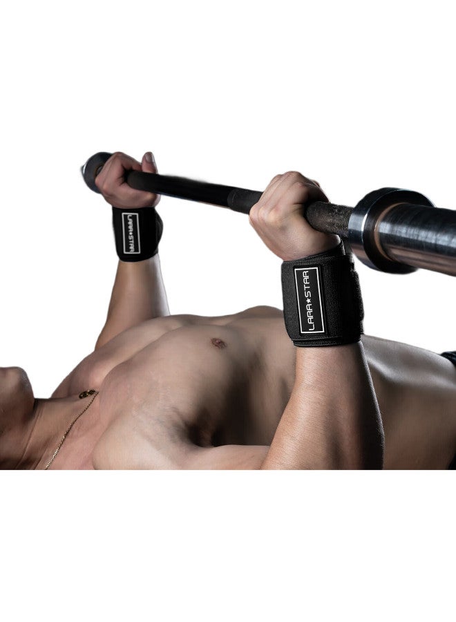 LAURASTAR Laura Star Fitness Wrist Support For Men, Bench Press Wrist Guard, Weightlifting Strength Training Anti-Sprain Wrap Sports Bandage, Black Upgraded Version - Image 2