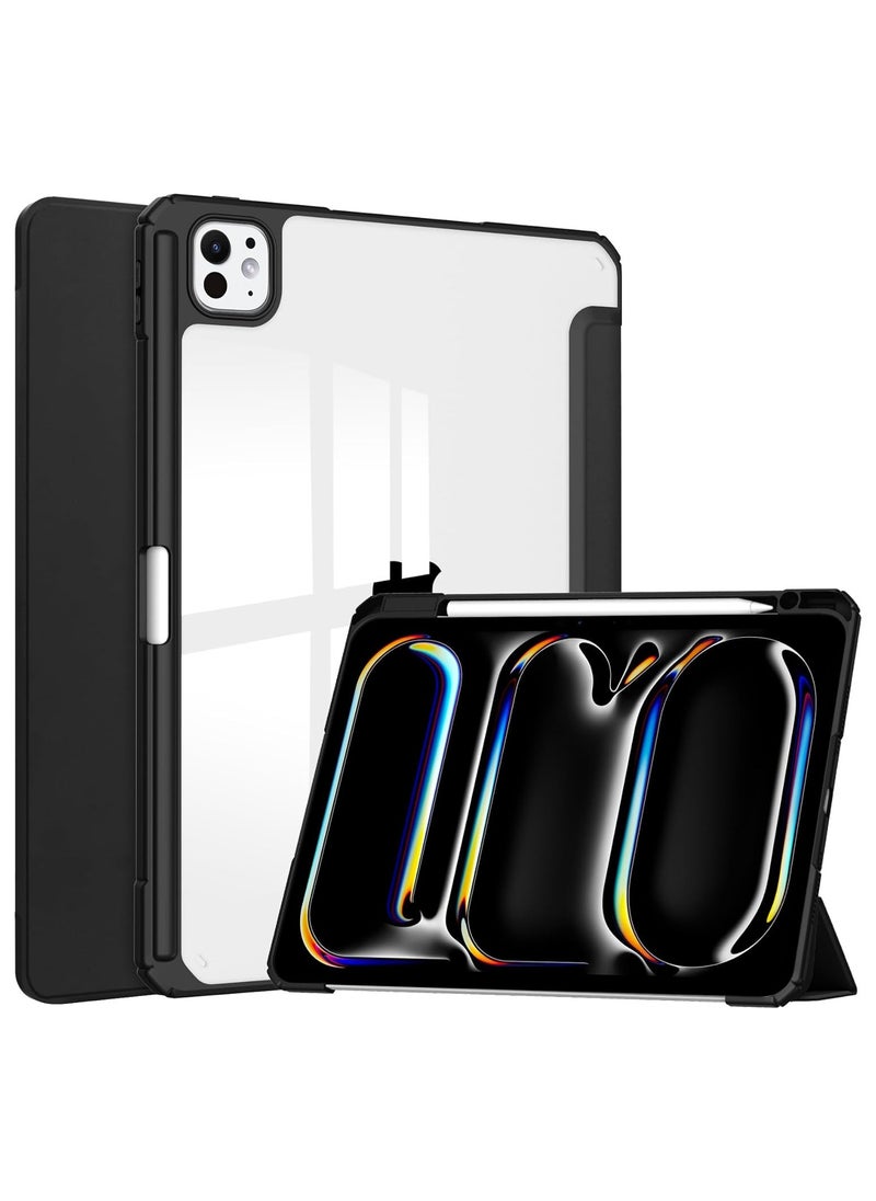 General Hybrid Slim Case for iPad Pro 13 Case (M4) 2024 with Pen Holder, [Auto Wake/Sleep] Shockproof Cover Clear Transparent Back Shell for iPad Pro 13  - Image 1