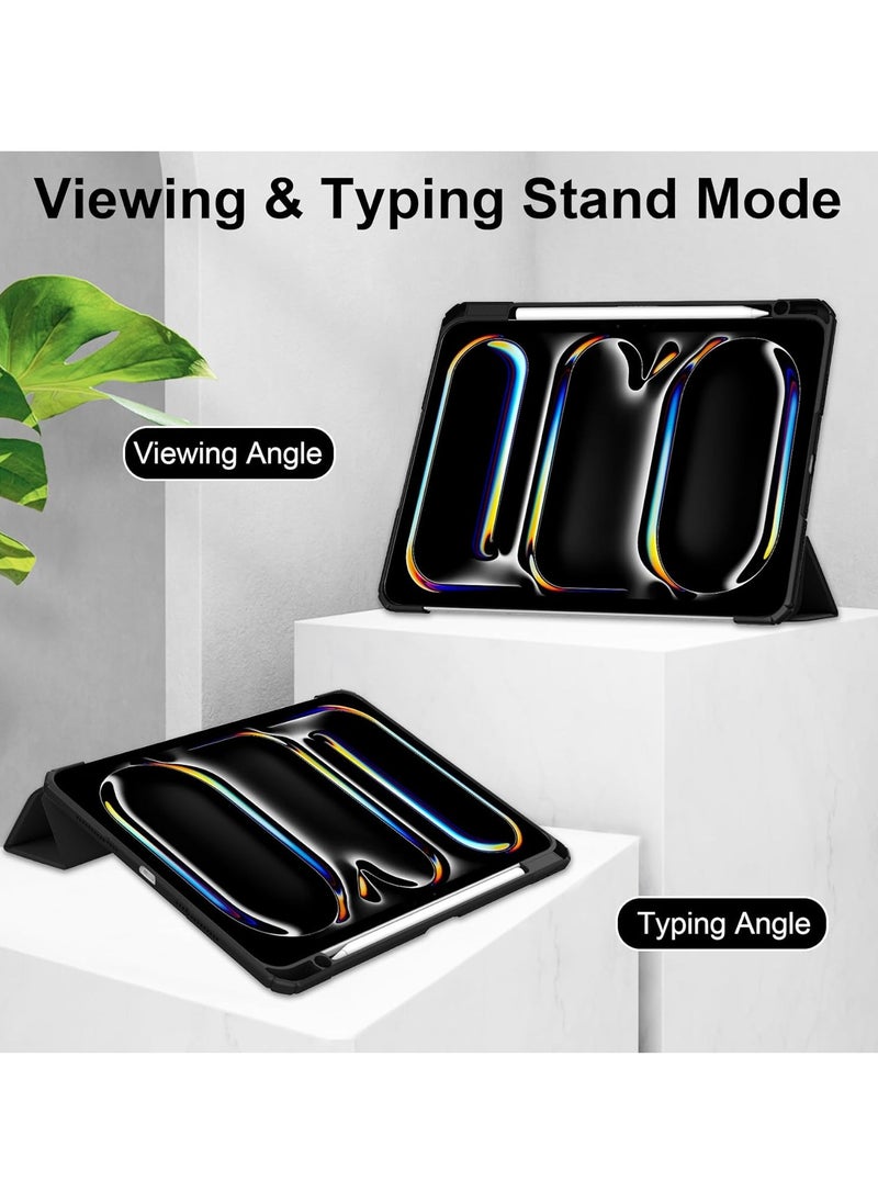 General Hybrid Slim Case for iPad Pro 13 Case (M4) 2024 with Pen Holder, [Auto Wake/Sleep] Shockproof Cover Clear Transparent Back Shell for iPad Pro 13  - Image 2
