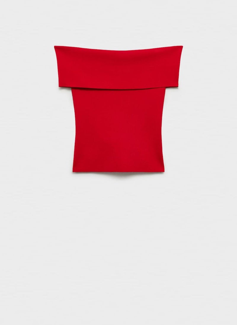 MANGO - Off-The-Shoulder Knitted Top - Image 1