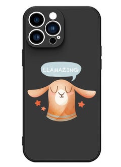 Theodor Protective Slim Fit Case Liquid Silicone Cover with Full Body Protection Anti-Scratch Shockproof Case For iPhone 12 Pro Max Black  - Llamazing lama  - Image 1