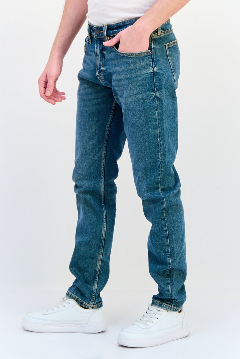Celio Men Slim Fit Washed Stretchable Denim Jeans, Stone Blue - Image 2