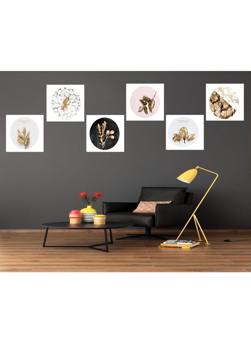 Modern Hexagon Wall Art – Luxury Design | 6 Pieces (30×30 cm Each)