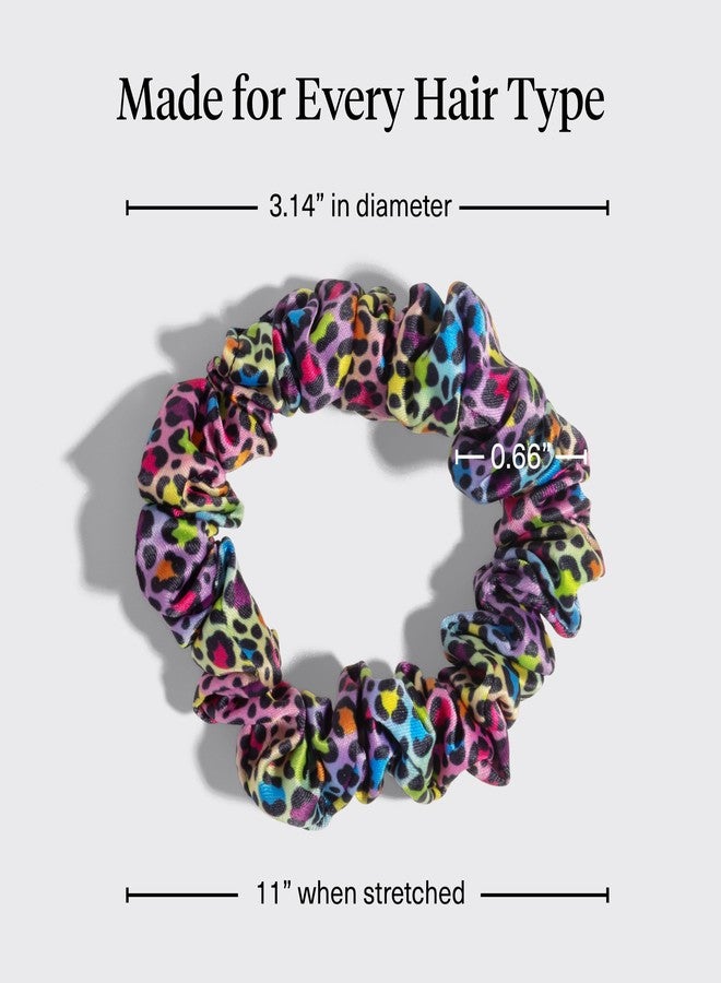 Kitsch Lisa Frank x Kitsch Ruched Satin Scrunchies for Women - Softer Than Silk Scrunchies | Hair Ties No Damage for Frizz-Free Sleep | Ideal Gifts for Women - Rainbow Leopard 4 pcs - Image 4