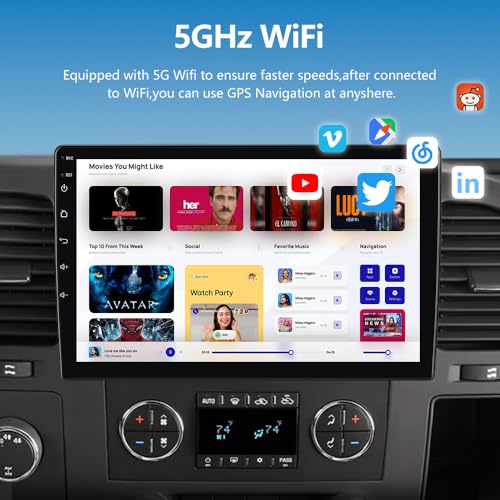AWESAFE Car Radio Stereo Android 13 for Chevy Silverado 2007-2013 Tahoe Equinox GMC Sierra Yukon with Wireless CarPlay Android Auto Backup Camera - Image 4