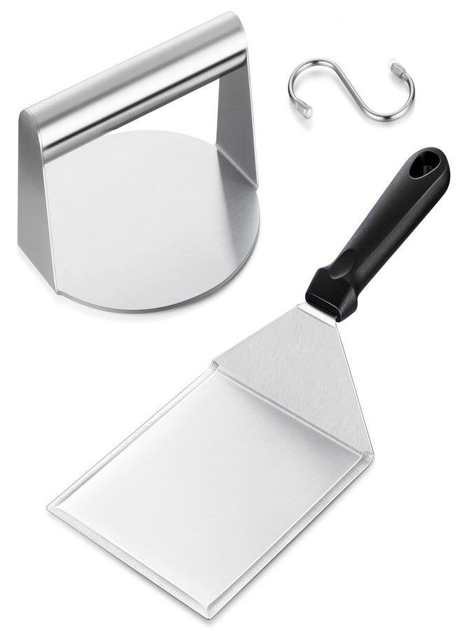 Leonyo Smashed Burger Kit, Large Burger Spatula, 5½ inch Stainless Steel Burger Press, Griddle Spatula, Griddle Accessories Kit for Outdoor Barbecue Teppanyaki Hibachi Cooking Indoor Outdoor - Image 1