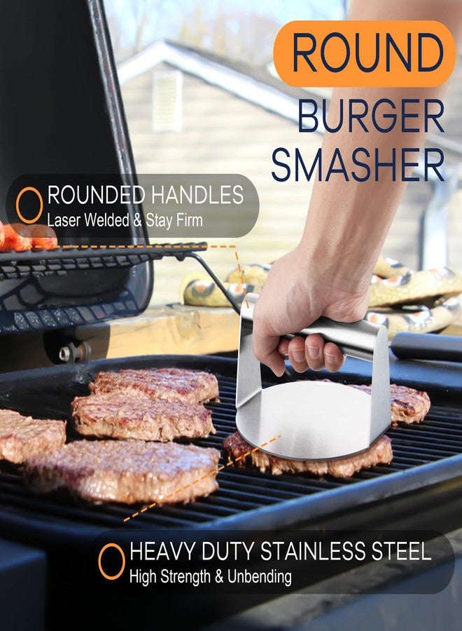 Leonyo Smashed Burger Kit, Large Burger Spatula, 5½ inch Stainless Steel Burger Press, Griddle Spatula, Griddle Accessories Kit for Outdoor Barbecue Teppanyaki Hibachi Cooking Indoor Outdoor - Image 4