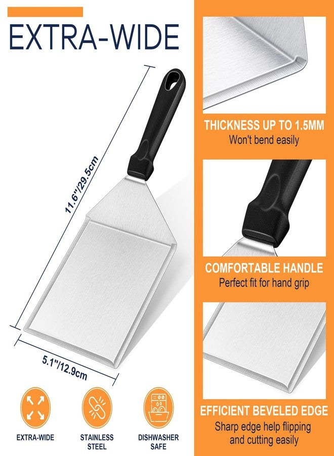 Leonyo Smashed Burger Kit, Large Burger Spatula, 5½ inch Stainless Steel Burger Press, Griddle Spatula, Griddle Accessories Kit for Outdoor Barbecue Teppanyaki Hibachi Cooking Indoor Outdoor - Image 2