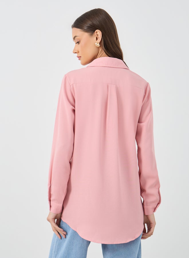 ستايلي قميص بياقة عريضة مطرز بالزهور - Image 4