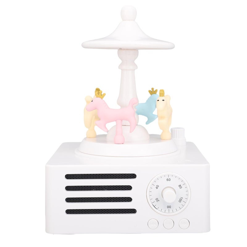 Innovative Speaker Rotating Horse Decor Music Box Bluetooth Small Memory Card AUX Playback 360 Degree Stereo Sound - Image 2