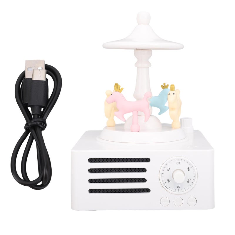 Innovative Speaker Rotating Horse Decor Music Box Bluetooth Small Memory Card AUX Playback 360 Degree Stereo Sound - Image 1