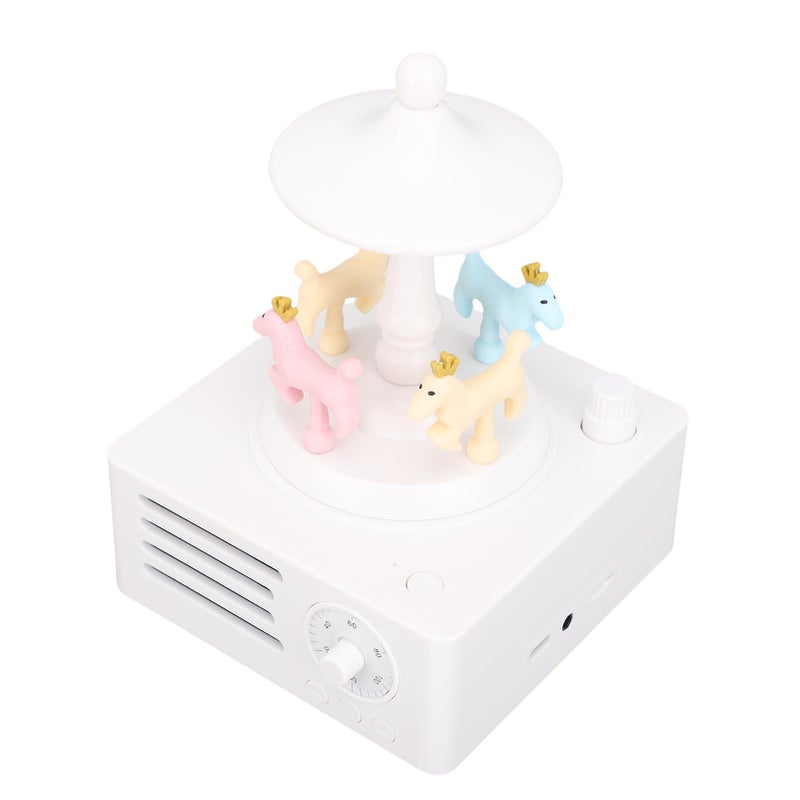 Innovative Speaker Rotating Horse Decor Music Box Bluetooth Small Memory Card AUX Playback 360 Degree Stereo Sound - Image 4