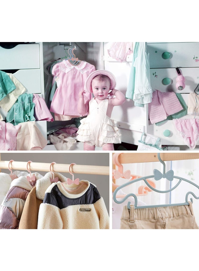 INSIJAM Baby Hangers Multicolored 40pcs Plastic Baby Wardrobe Hangers Nonslip Ultra Thin Kids Hangers Kids Coat Hangers for Baby and Toddler Clothes - Image 3