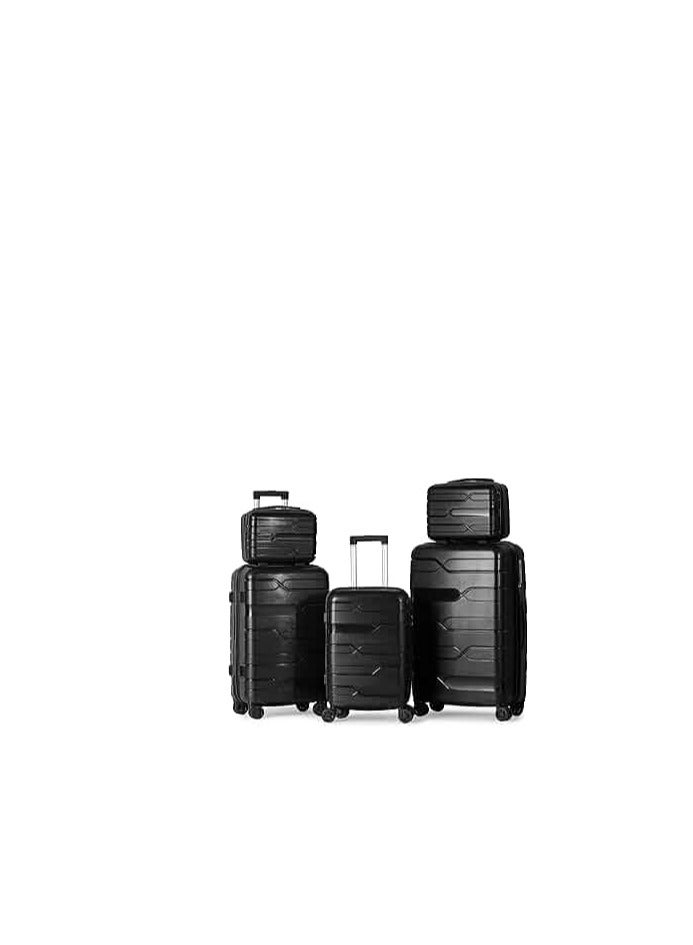 MUSSELZ SPHINX - طقم حقائب كامل 5 قطع - غير قابل للكسر PP-Pieces Sizes 12/14/20/24/28 (Black) - Image 1