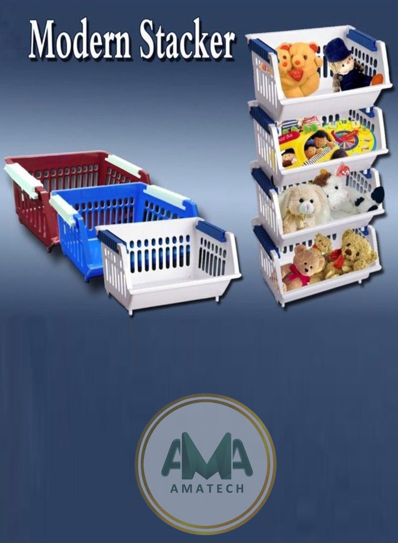 Versatile stackable basket storage organizer  - Image 2