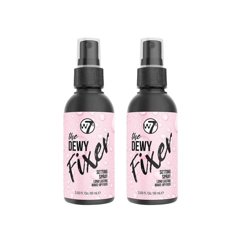 W7 The Fixer Makeup Setting Spray - Dewy Finish - Long-Lasting, Ultra-Fine Formula - Cruelty Free and Vegan - 2 Pack - Image 1