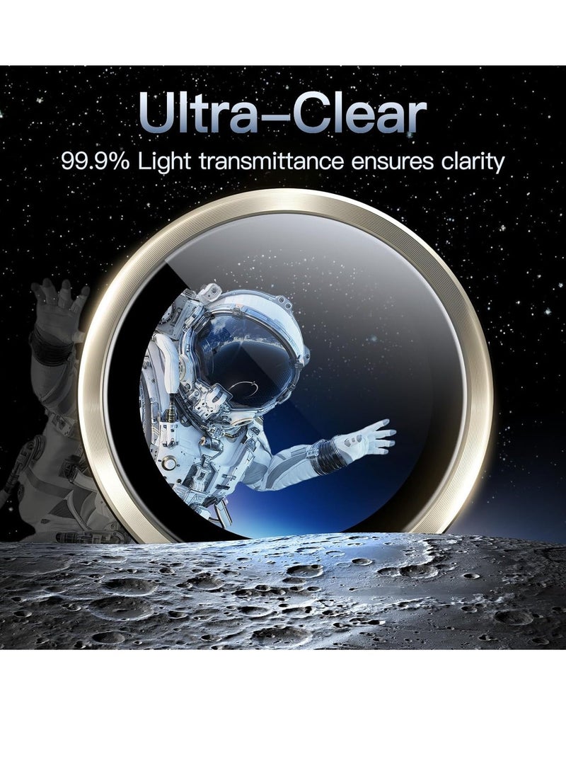 Raxoom Camera Lens Protector for iPhone 15 Pro 6.1-Inch and iPhone 15 Pro Max 6.7-Inch, 9H Tempered Glass Metal Individual Ring Cover, HD Clear, 3-Pack (Natural Titanium) - Image 5