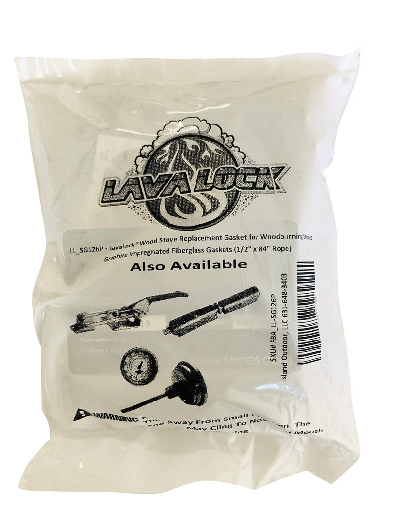 LavaLock Wood Stove Replacement Gasket for Woodburning Stoves - Graphite Impregnated Fiberglass Gaskets (1/2" x 84" Rope) - Image 3