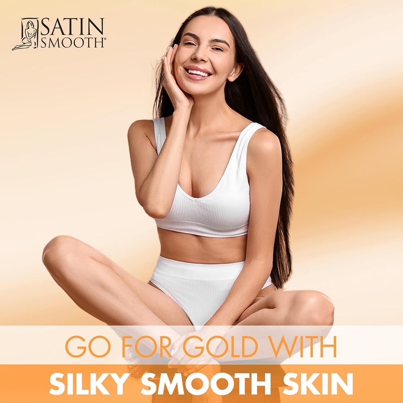 Satin Smooth Calendula Gold Hard Wax with Tea Tree Oil - Painless Hair Removal Wax for Sensitive Skin, Ideal for Face & Bikini Areas, 14oz - Image 2