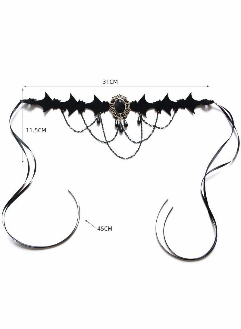 Masquerade Mask, Set of   Headband, Vintage Style Headband Black Lace Baroque Queen Crown Moon Red Rose With Gauze Mesh Hair Bands Set, Ball Party Masquerade and Cosplay  - Image 3