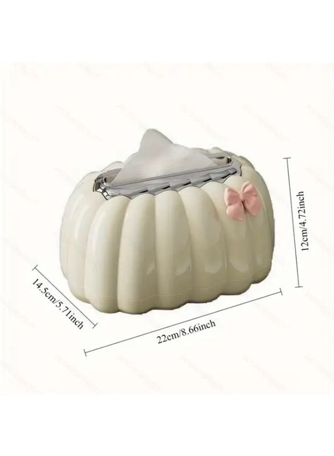 Cream White Nordic Pumpkin Tissue Box Storage For Home Office Car - Image 4