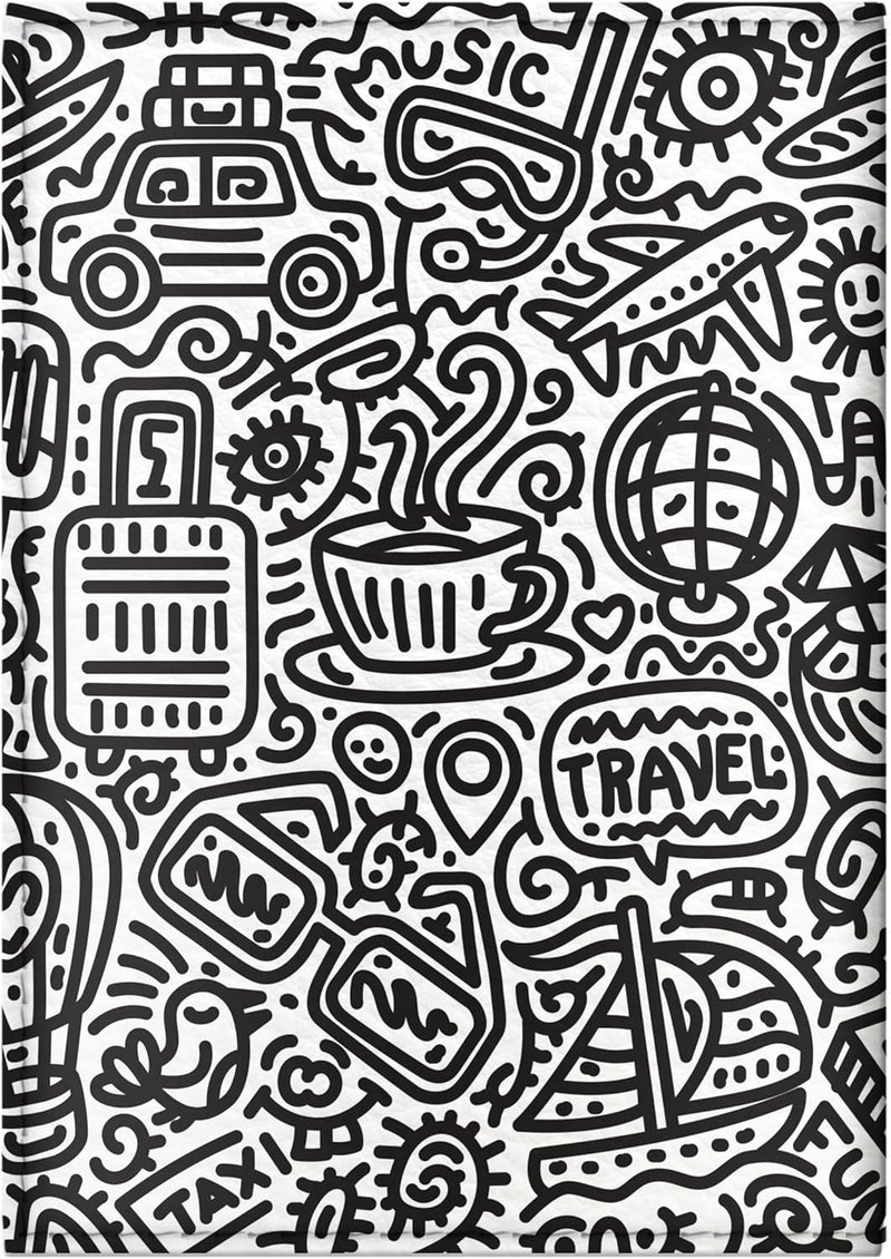 Quttie Passport Cover for Kids, Women and Men, Cute Travel Passport Holder (Doodle Pattern) - Image 3