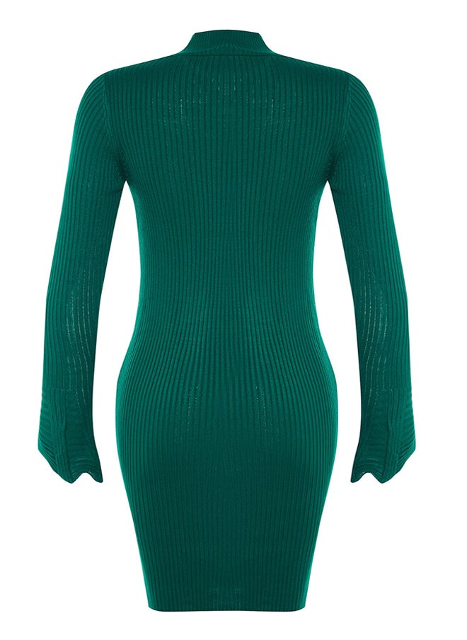 trendyol - Emerald Green Emerald Green Fitting Mini Knitwear Basic Dress TWOAW23EL01415 - Image 1
