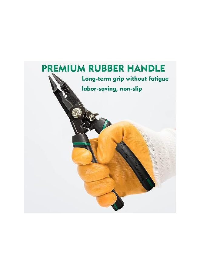 promass 9-in-1 Wire Stripper Tool, Cable Cutters, , Multifunctional Needle Nose Pliers for Electric Cable Stripping Cutting and Crimping, Plier Style Nose, ProTouch Grip for Maximum Comfort - Image 5