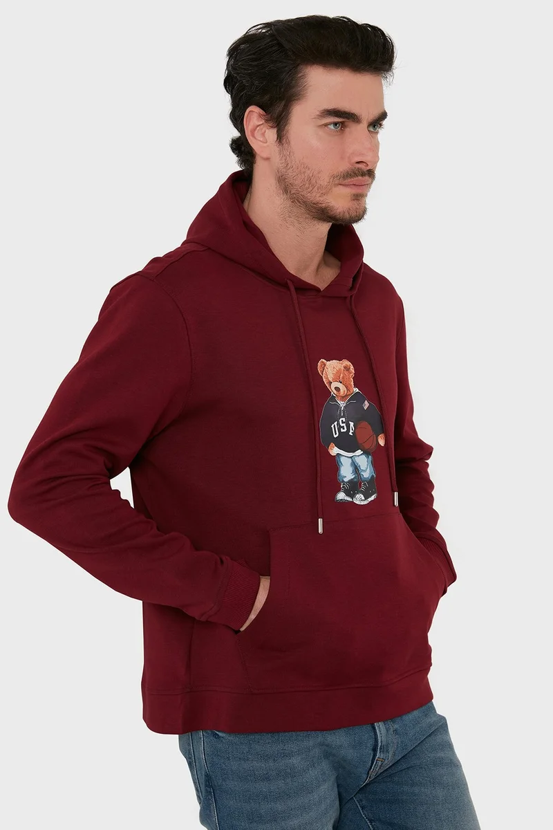 اكسي Cotton Printed Kangaroo Pocket Hooded Sweat Men's Sweat 6141003